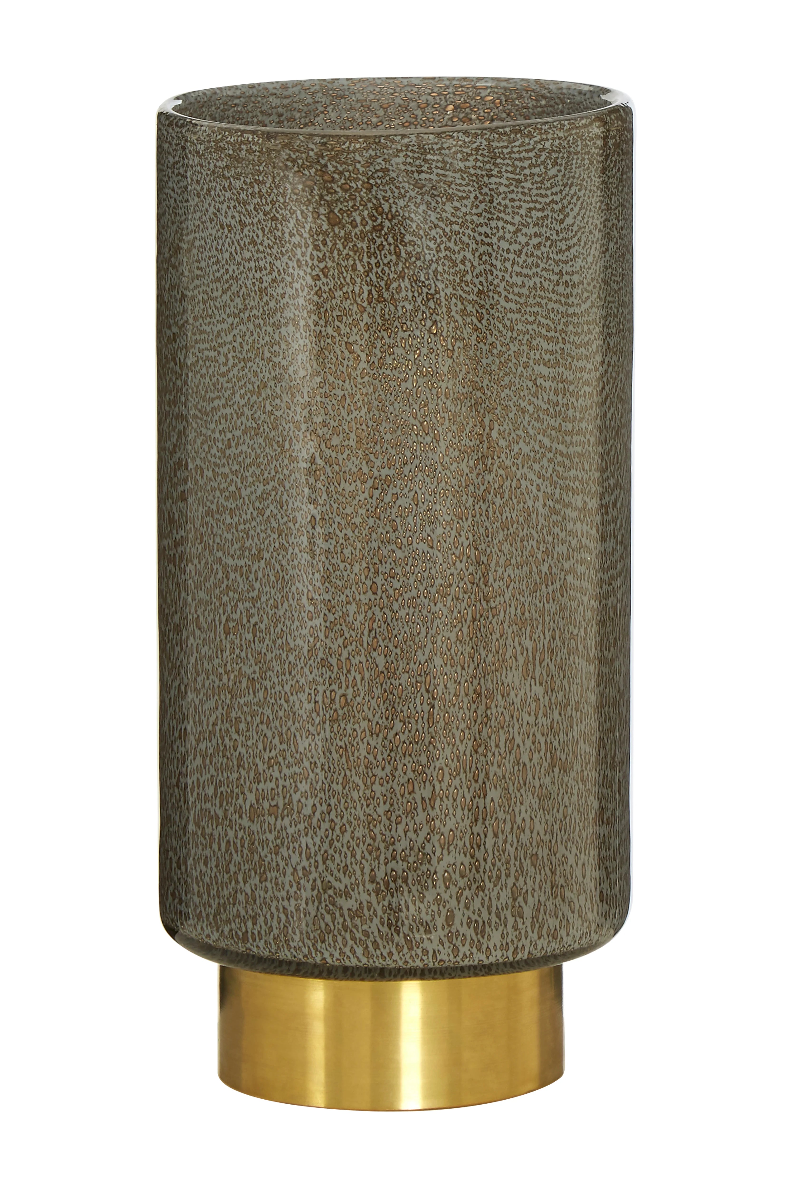 Akola Speckled Grey Class & Gold Vase | Large